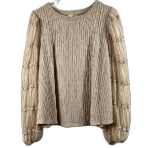 Mimi & Daphne Womens Beige Blouse 0492